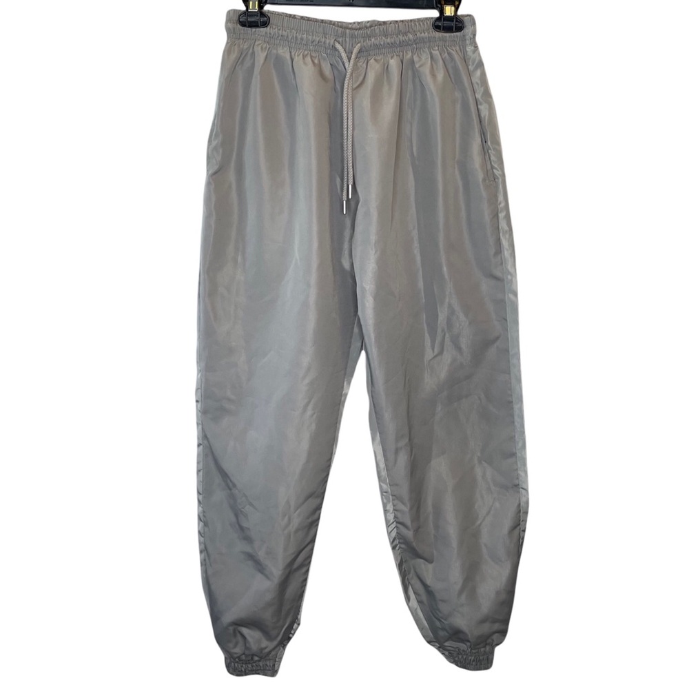 PRETTYLITTLETHING Grey Shell Cuff Jogger Windbreaker Pants Size 2